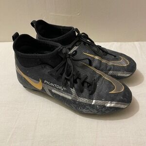 Nike Kids Black and Gold Phantom Soccer Cleats Sneakers